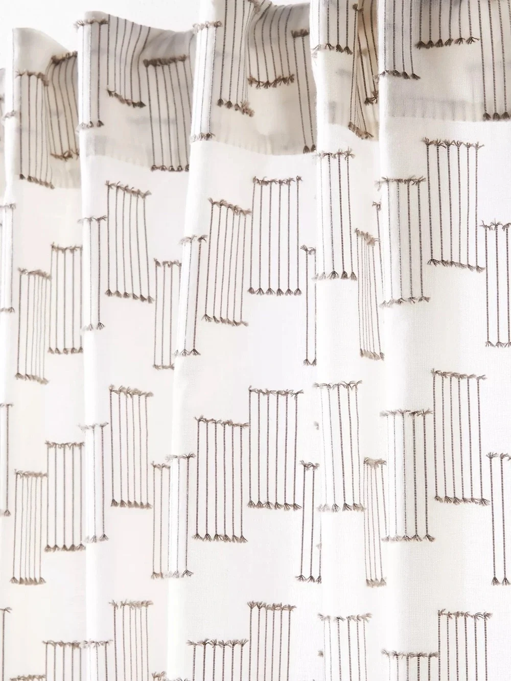 Anthropologie Sandstone Textured Woven Curtain Set of 2 50x84